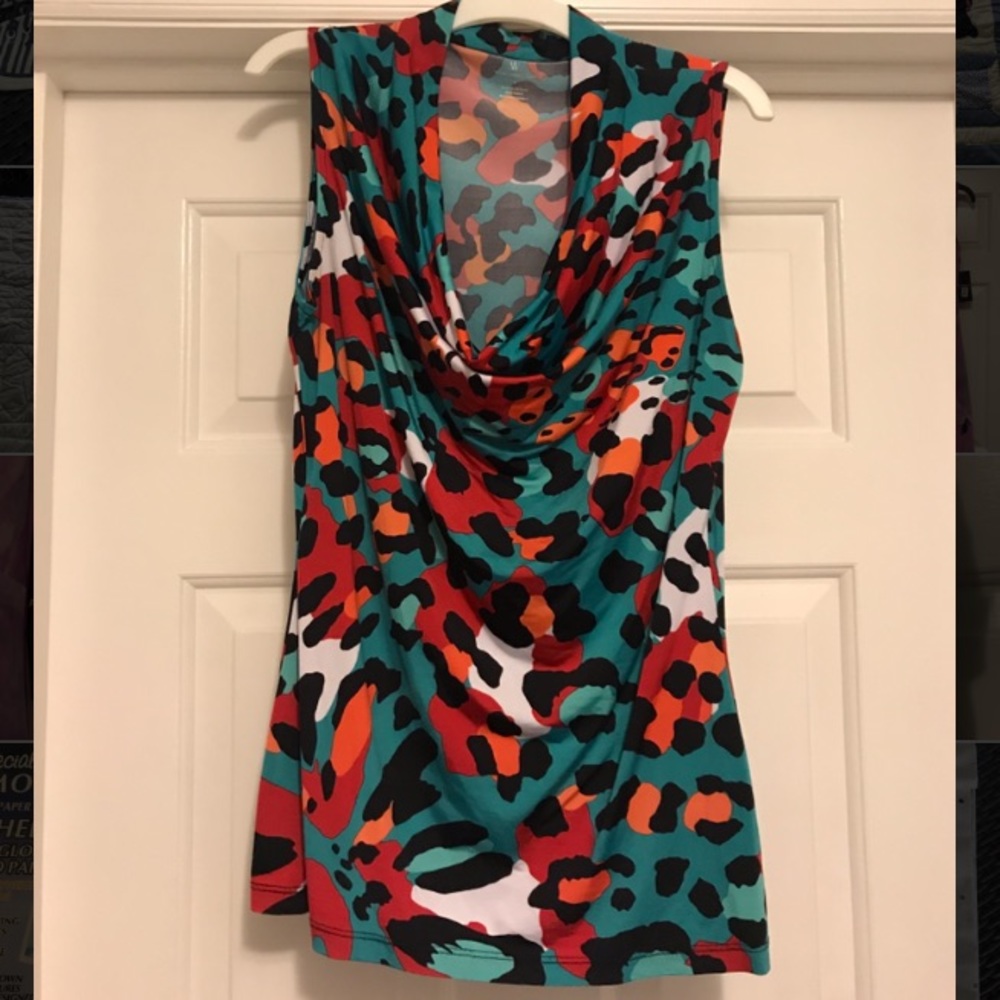 Multicolor leopard patterned blouse